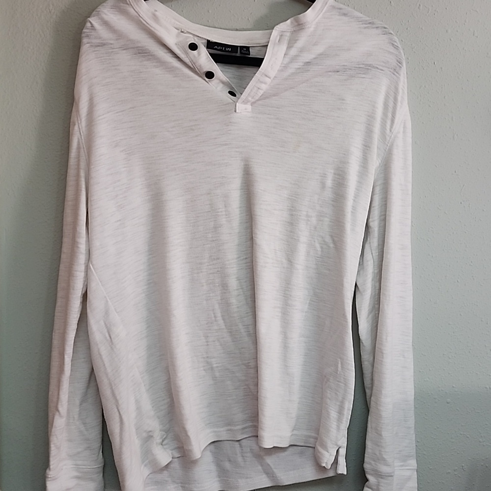 White Apt. 9 button henley